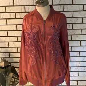 Torrid / Dusty Rose color, Rose embroidered Jacket  Sz 1X